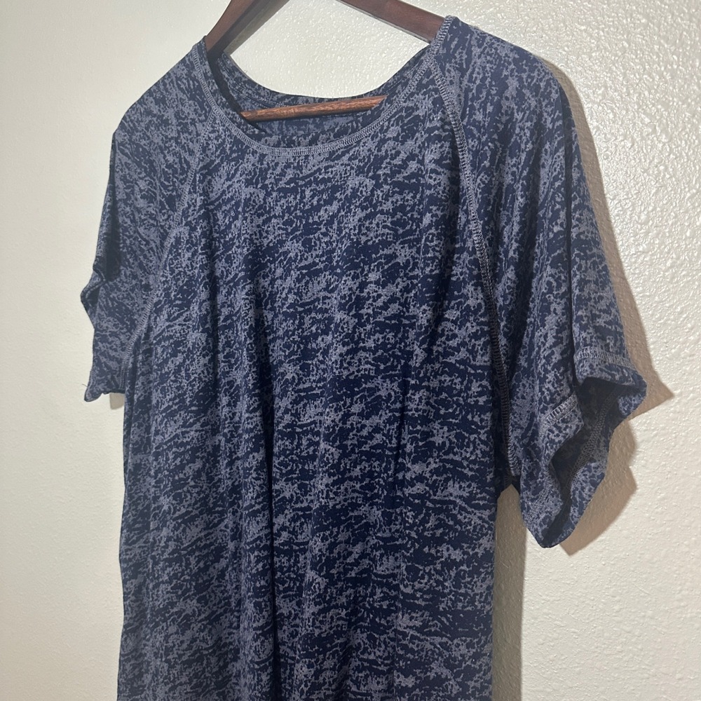 NWOT Tek Gear Womens 2X Blue Space Dye Raglan Short Sleeve Activewear Top